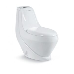 Premium Ergonomic Ceramic Toilet Commode – White Gloss Finish